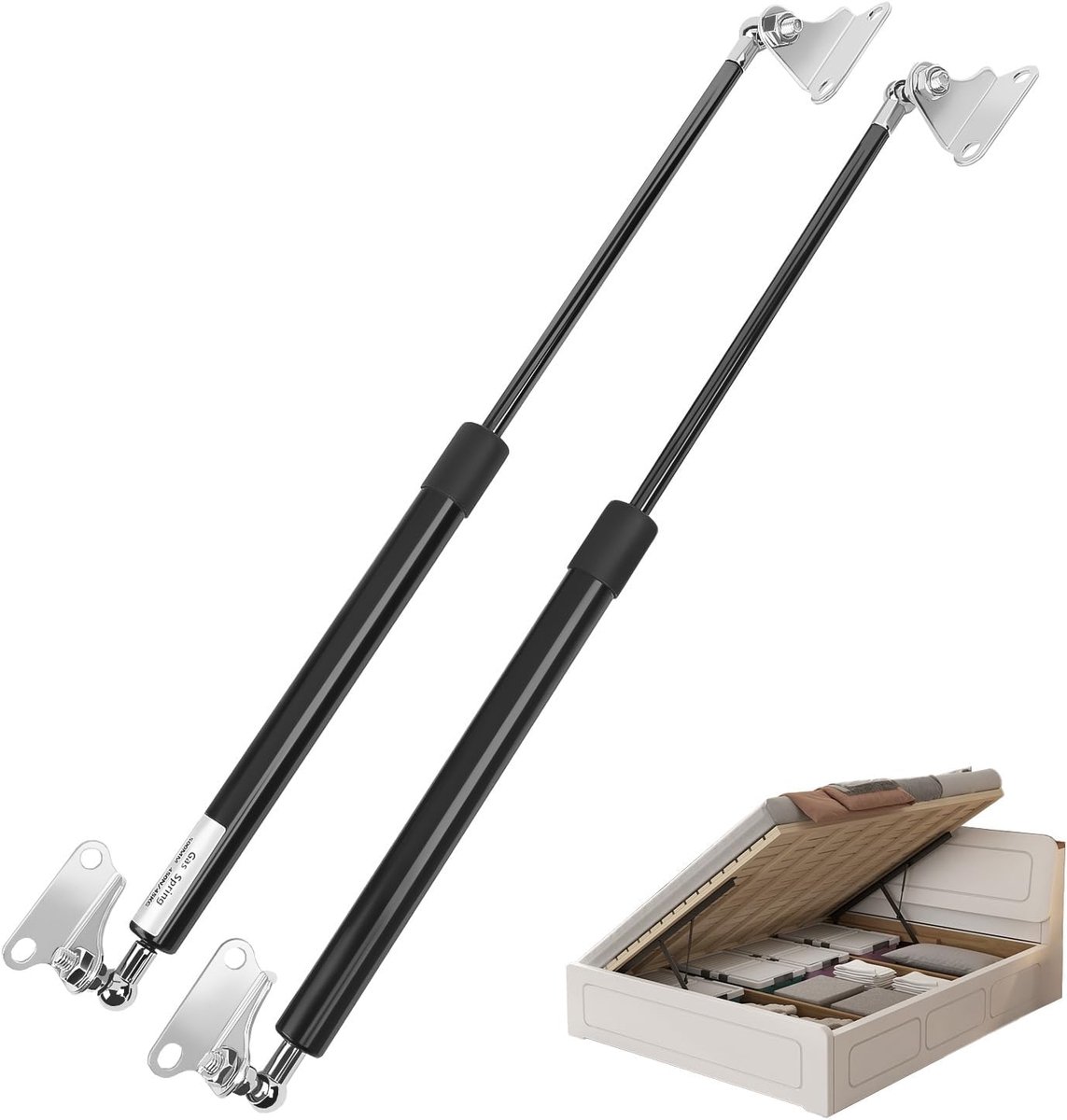 Gasveer struts Shocks, 500 mm, 450 N/45 kg, L-type, gasveer, hydraulische houder voor camper, bed, opbergkast, zware kist, deksel, afdekking, camper, vrachtwagen, boot, kelderdeur