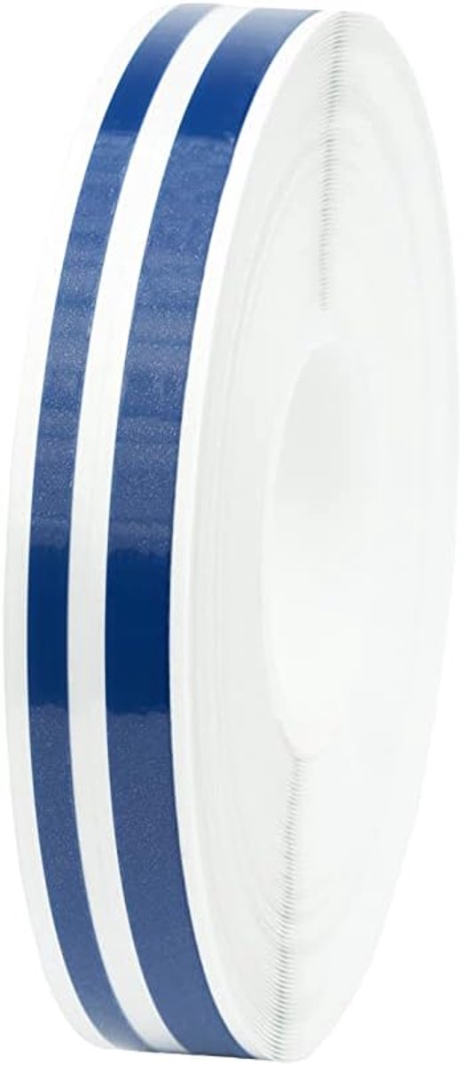 Sierstrip (10 m) voor de auto, motorfiets, boot of om zelf te knutselen. Zelfklevende sierstrips, zijstrepen, donkerblauw, glans