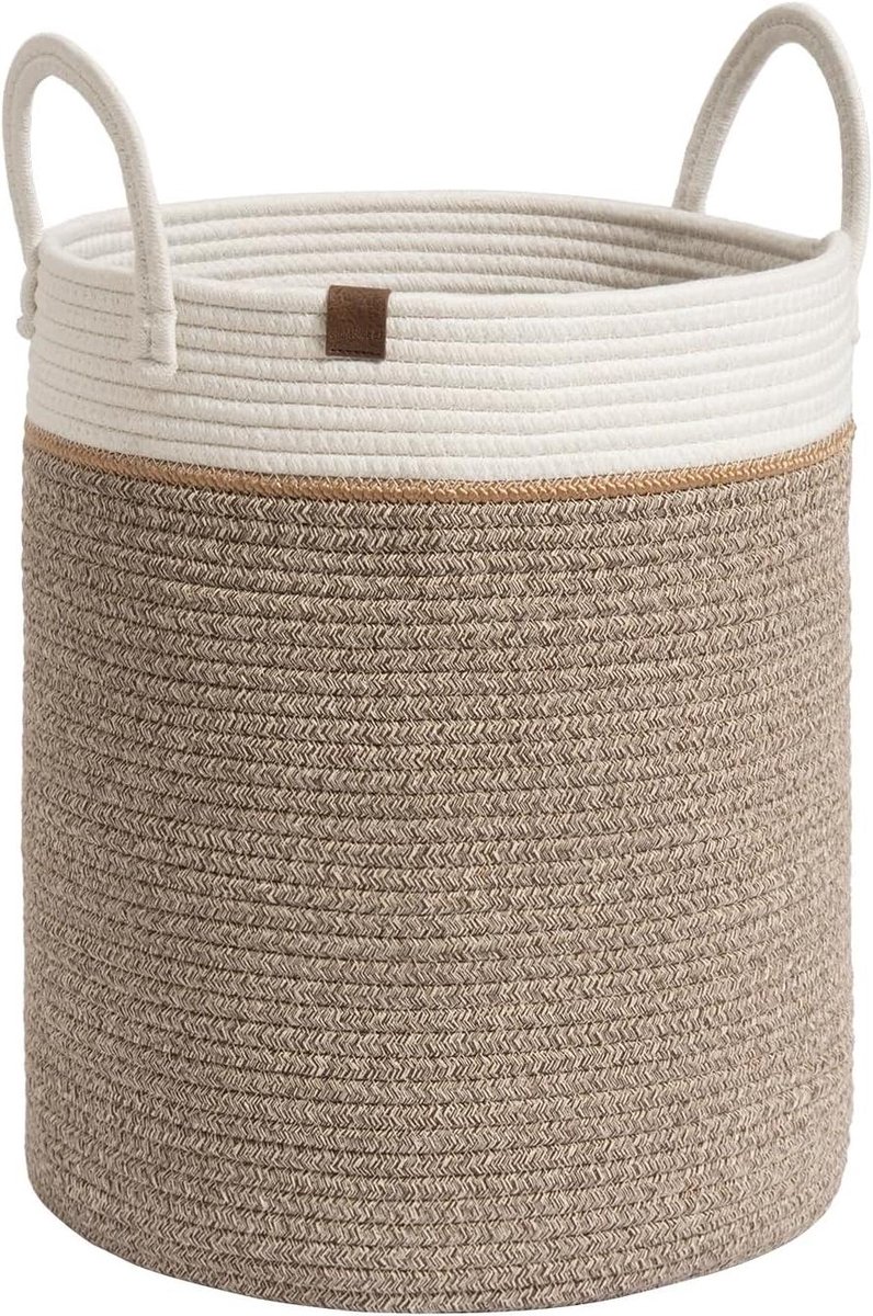 Opbergmand Katoen - Wasmand Mand - Wassen Organiseren - GRS Gecertificeerd Touw - 40 Liter - Mokka