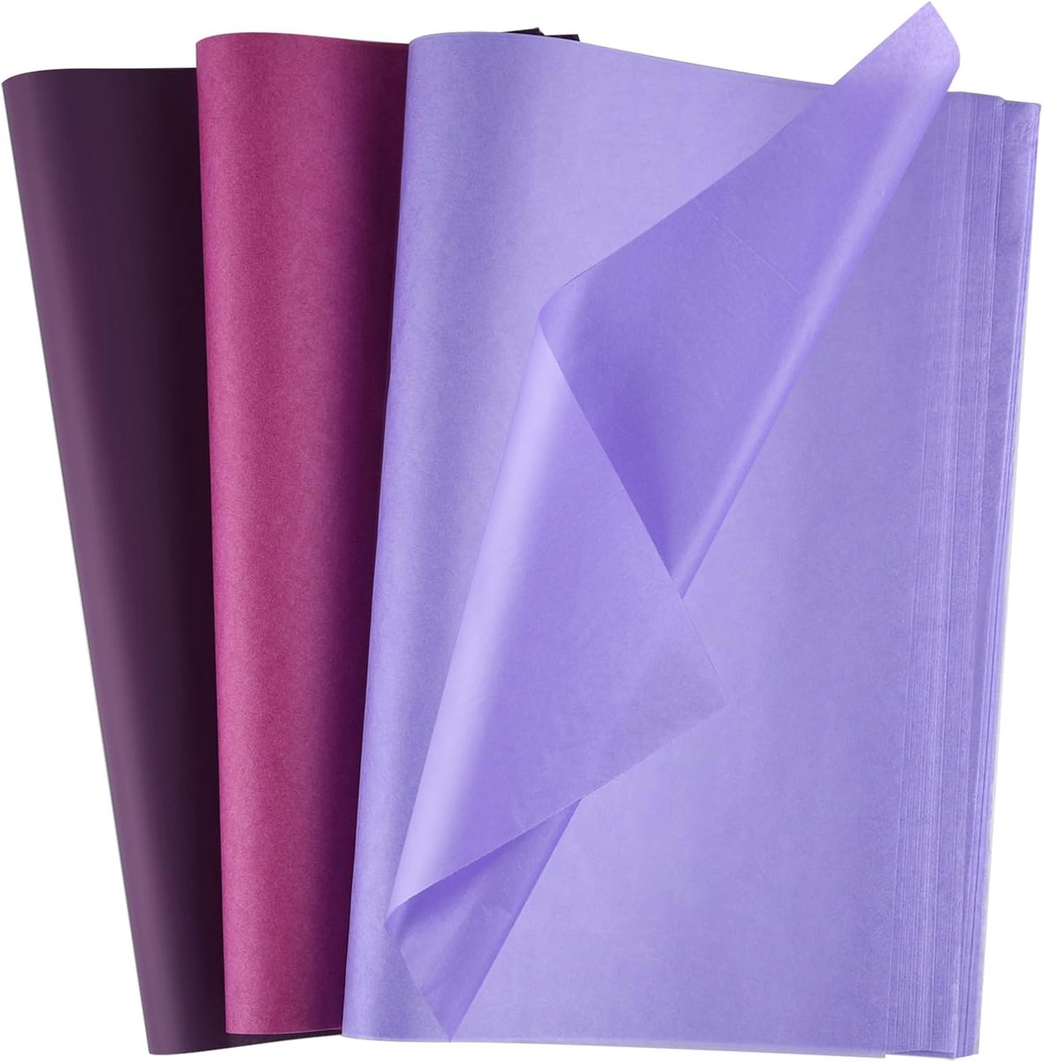 60 vellen paars zijdepapier veelkleurig kunst geschenkpapier bulk voor doe-het-zelf verjaardag Halloween bruiloft vakantie ambachten decor feest festival (50 x 37 cm)