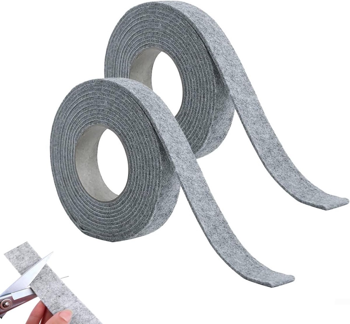 2 stuks vilten pads rol voor meubels, vilten strips met zelfklevende achterkant meubels zelfklevende viltstrip rollen, doe-het-zelf meubelvilt pads voor zware meubels, deuren en ramen