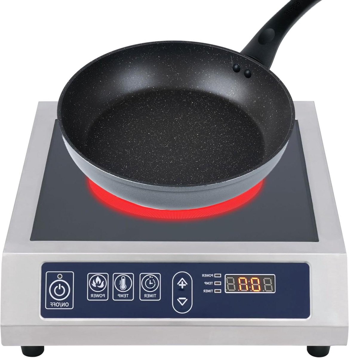Inductiekookplaat - Kookplaat Elektrisch - Snel Koken - Roestvrij Staal - 35x44x11 cm - Zilver
