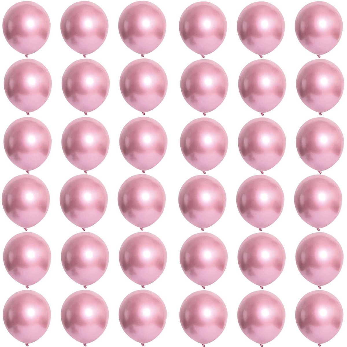 36 stuks ballonnen van natuurlijk latex, dik, glanzend, voor het versieren van een verjaardagsfeest, babyshower, verloving, bruiloft, afstudeerfeest, heliumballon, decoratie, 30 cm, roze chroom