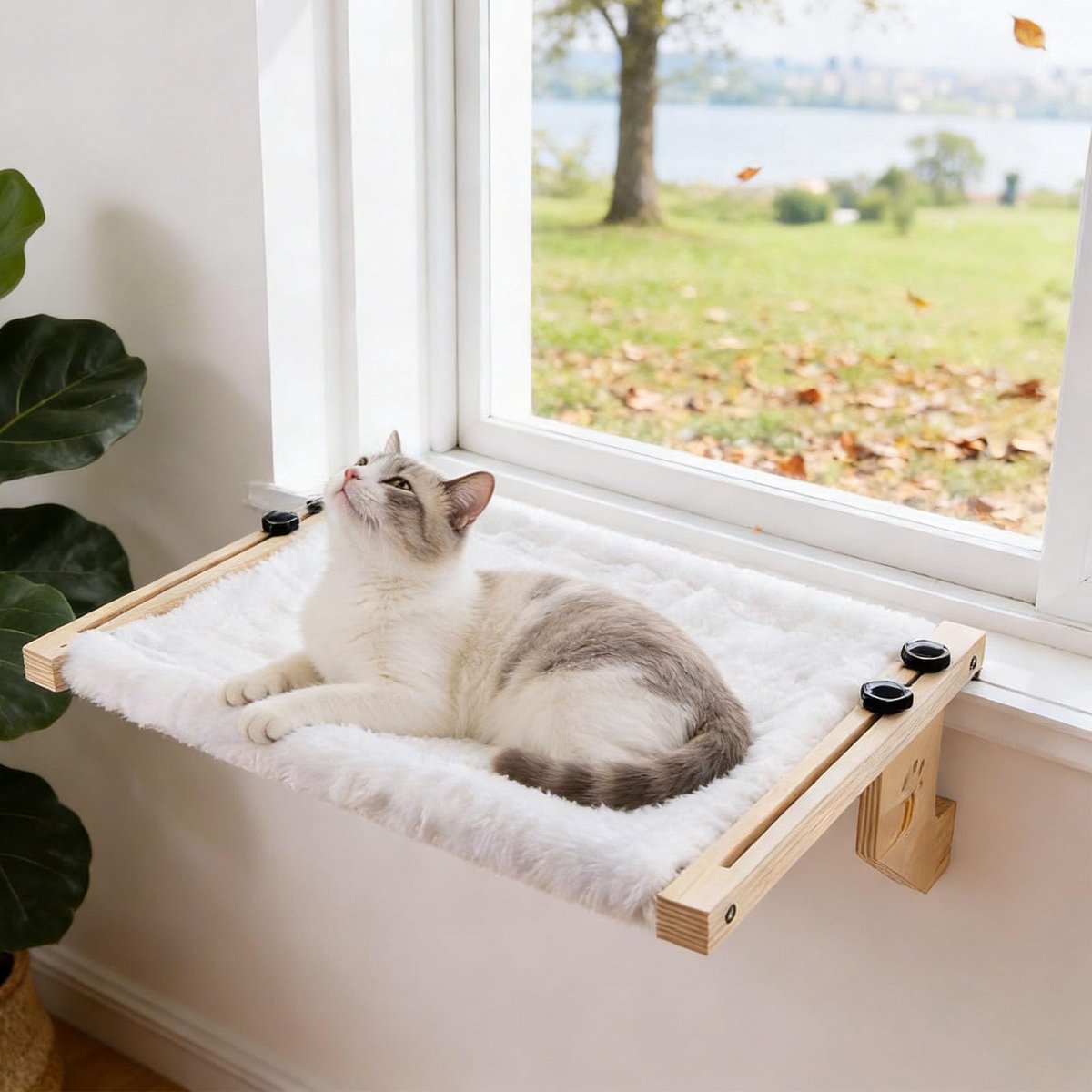 Katten, kattenligstoel, balkon, kattenbed voor bedrand, ophangplaats, ophangen, bed, hangmat, radiator