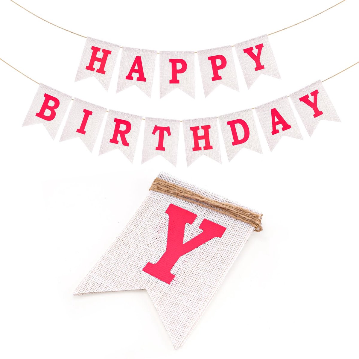 Happy Birthday, banner met rode letters voor verjaardagsfeestdecoratie