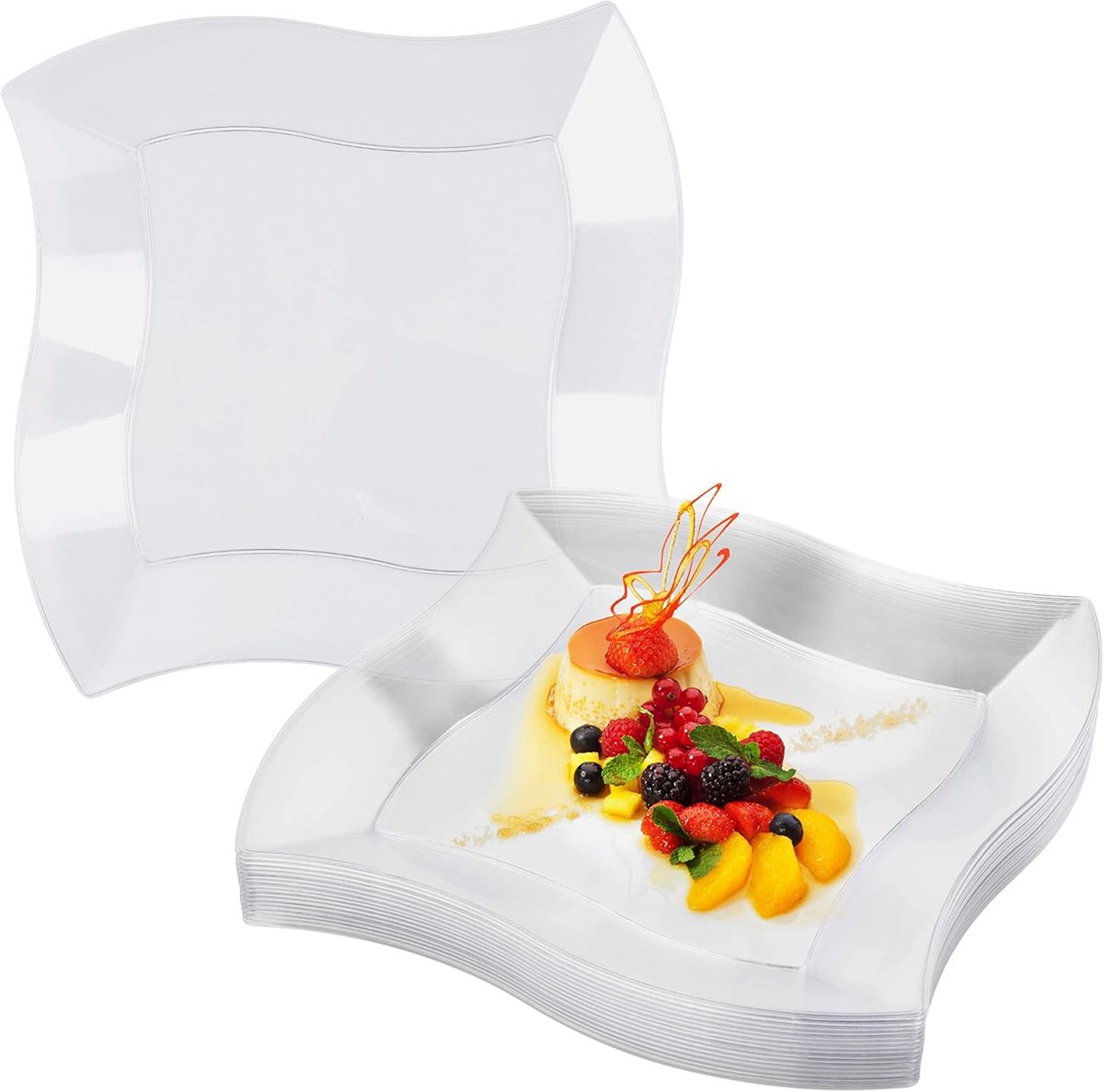 20 Transparante Harde Plastic Borden, 25 cm - Elegant, Stevig & Herbruikbaar - Bruiloften, Verjaardagen, Kerst, BBQ's, Picknicks, Tuinfeesten