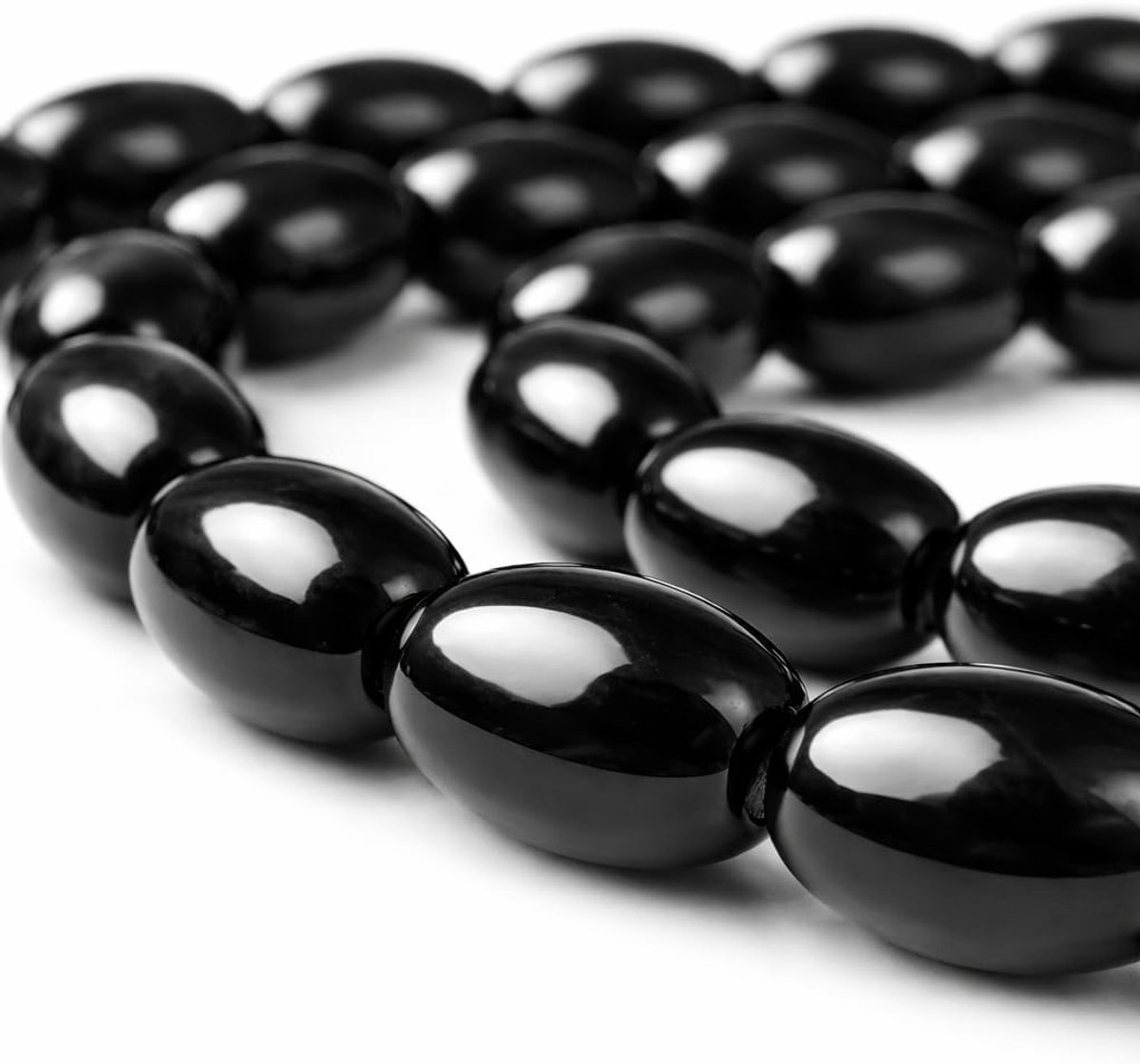 Kralen Gepolijst en Mat Streng Set 4/6/8/10 mm Parel Ketting (14 x 10 mm Ovaal Gepolijst)