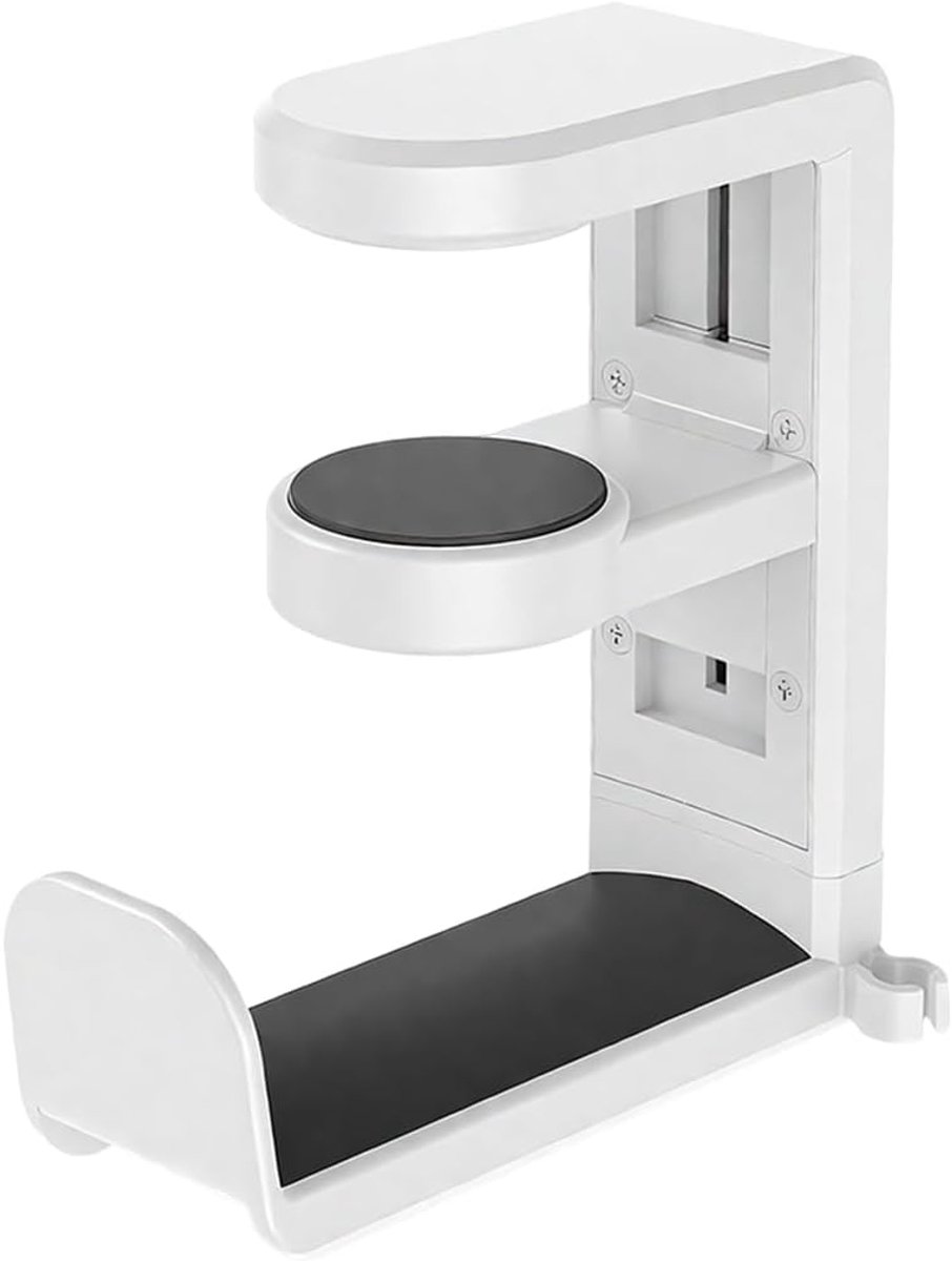 Hoofdtelefoonhouder, bureau-hoofdtelefoonhouder, tafeltas, bureau-organizer voor gaming-hoofdtelefoon, sleutels, accessoires, wit