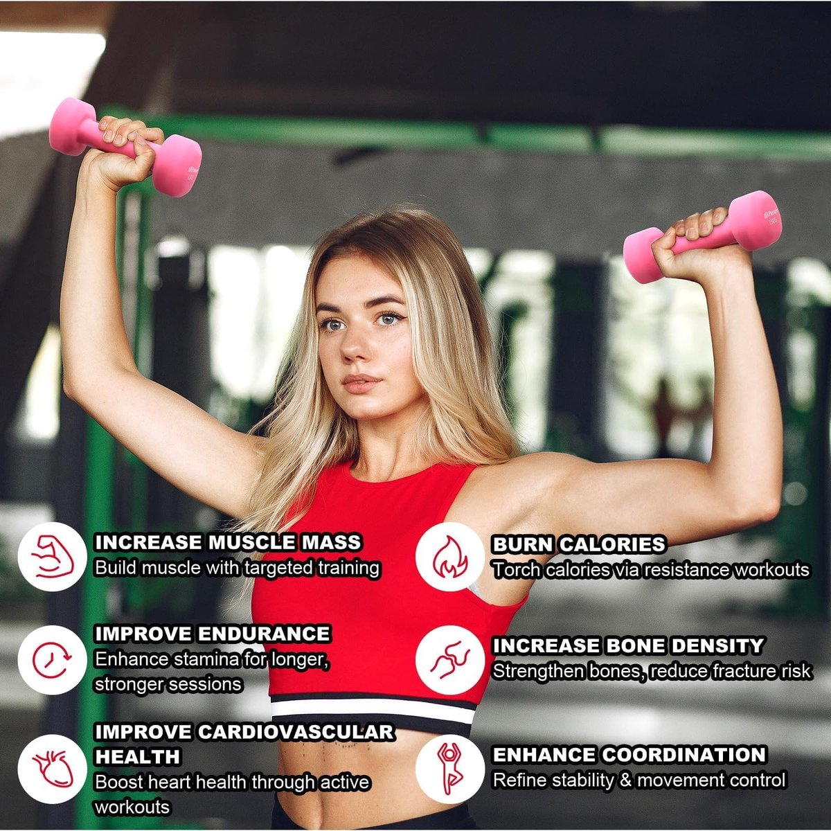 SnelShoppen - Neopreen Halterset voor Dames en Kinderen, Korte Halters (Set van 2), Gewichten voor Gym, Yoga, Pilates en Krachttraining, Ideaal voor T