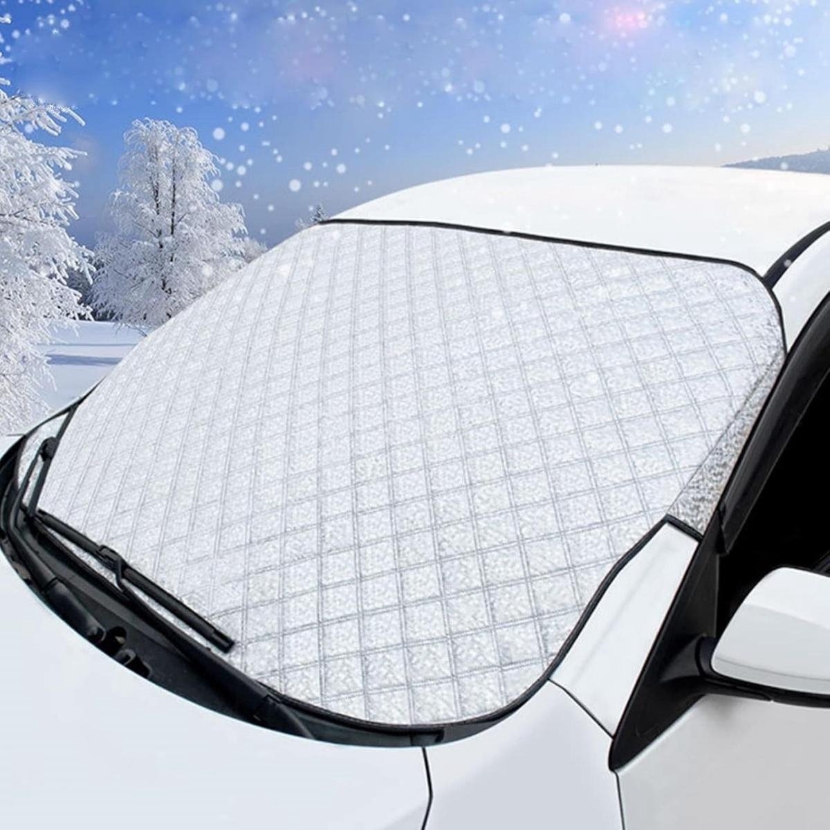 SSTRWGOOD Autovoorruithoes - Voorruitbescherming - Opvouwbare beschermhoes - Universele autohoes - Anti-vorst, anti-sneeuw, anti-zon, anti-stof - 145 x 100 cm