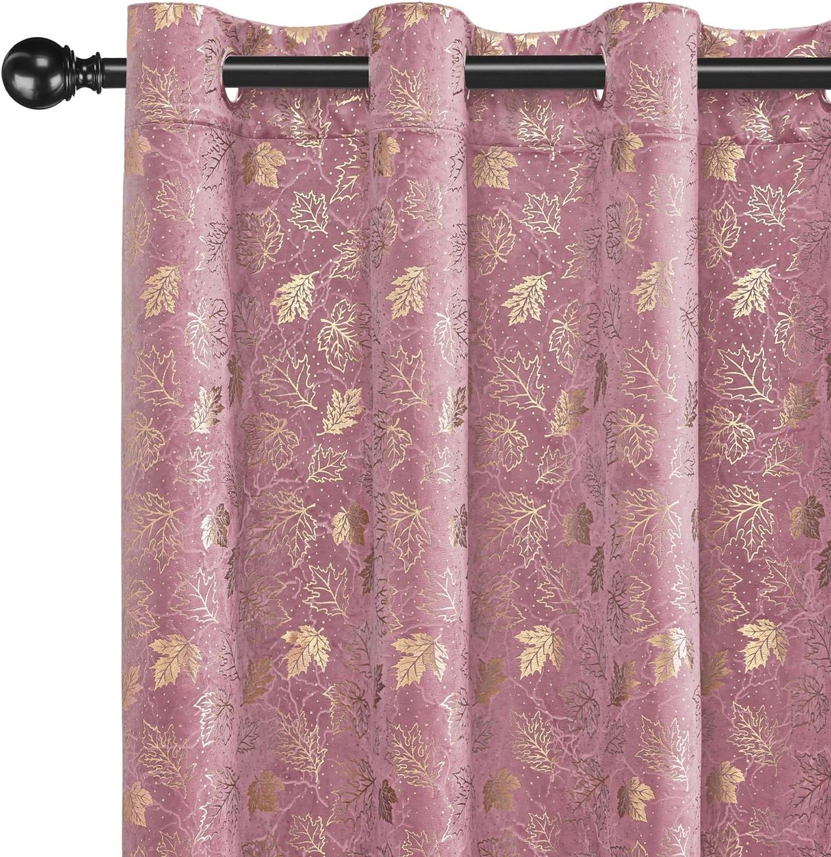 Gordijnen Set Van 2, 140x200cm, Ondoorzichtig Warmte-Isolerende Thermische Gordijnen Met Ringen, Geluidsbescherming, Voor Slaapkamer Woonkamer, Roze