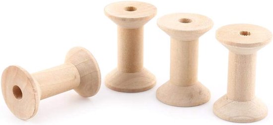 Spoelen 10 stuks garenspoel natuurlijk hout lege spoel draadspoelen voor borduurwerk, naaimachines, handwerk 47 x 31 mm — afbeelding 4