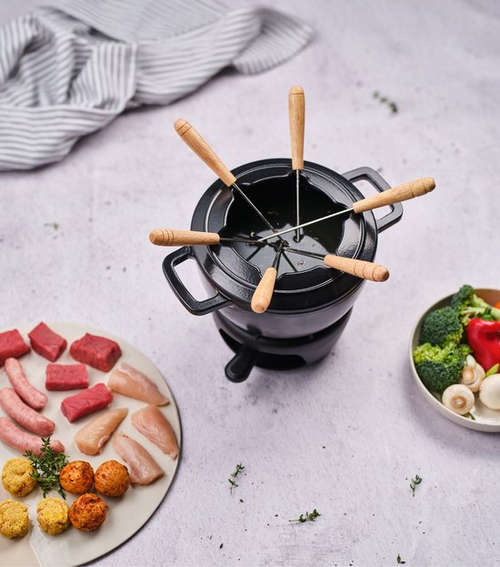 Cosy & Trendy Fondueset Fontestic Gietijzer Black - Ø 18 cm van Cosy&Trendy — afbeelding 2