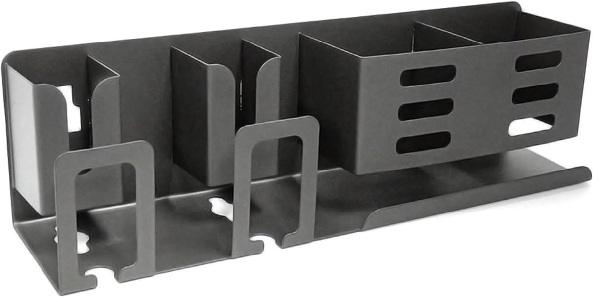 tandenborstelhouder van aluminium, tandenborstelbekerhouder, badkamer, elektrische tandenborstel, wandmontage, houder voor aan de muur met opbergrek (2 kaartsleuven, zonder kopje)