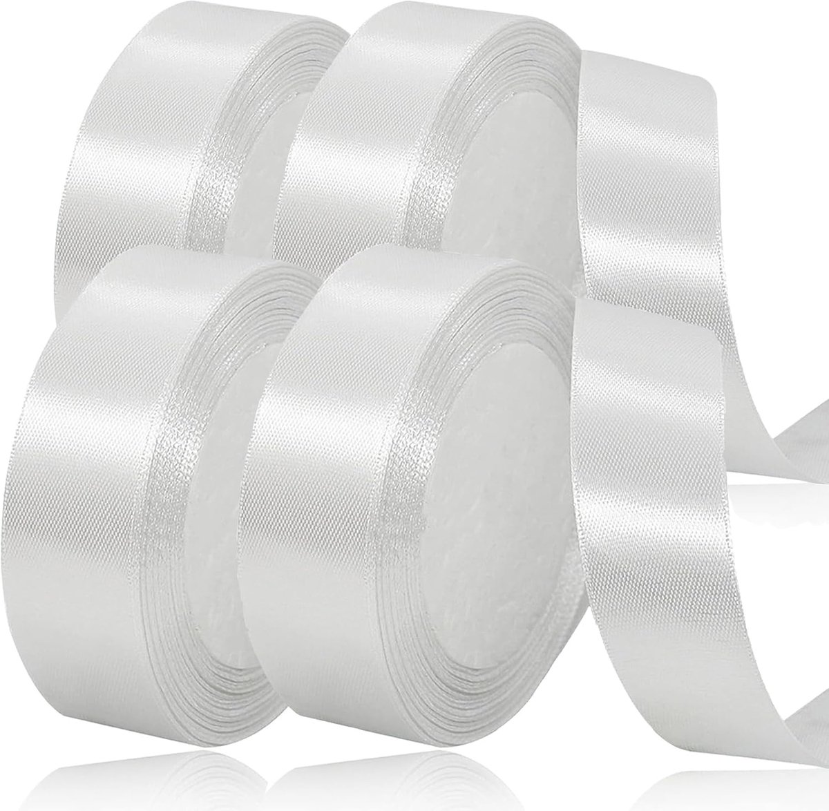 Geschenklint satijnen lint 88 m breed cadeaulint 20 mm, bruiloft stoffen, wit, perfect voor bruiloften, verjaardagen en feestelijke gelegenheden