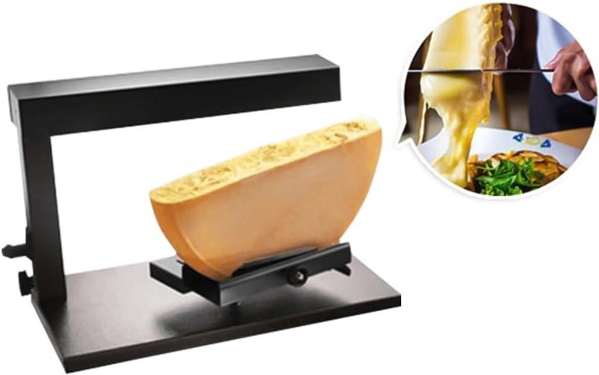 Elektrische Kaas Smelter - Kaaswarmer Raclette - Kaas Smelten - Snelle Verwarming 750W - 36x9 cm Verwarmingsgebied - Zwart