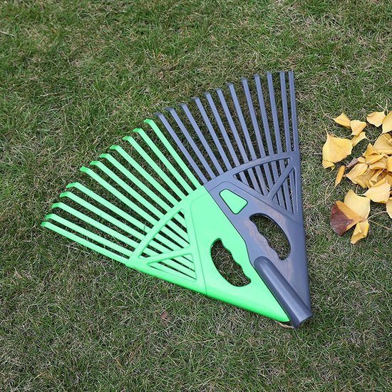 Bladhark Tuin - Gazon hark - Buiten opruimen - Verstelbare harkkop - 54 x 45 cm - Groen — afbeelding 4
