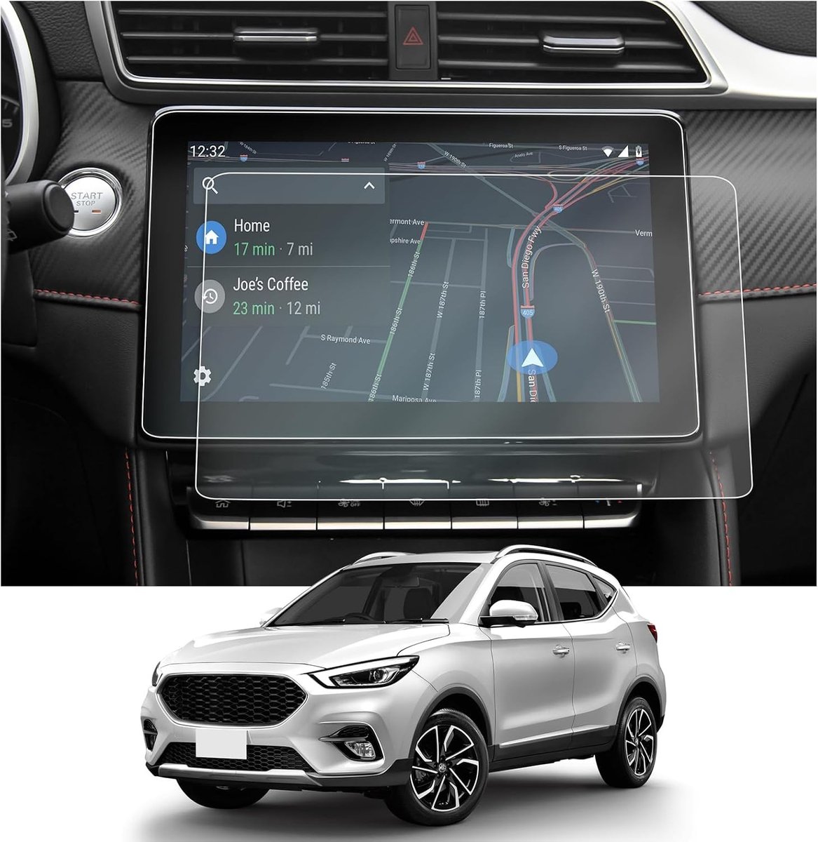Navigatie Beschermfolie Set van 2 voor MG ZS EV Facelift 2022-2024, Krasbestendig, 10.1 Inch, Schermbeveiliging, Auto Accessoires, Duurzaam Materiaal