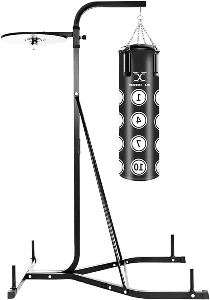 Bokszak Standaard - Trainingsstation Boksen - Kracht en Snelheid - Inclusief Speedball - 182 cm - Zwart
