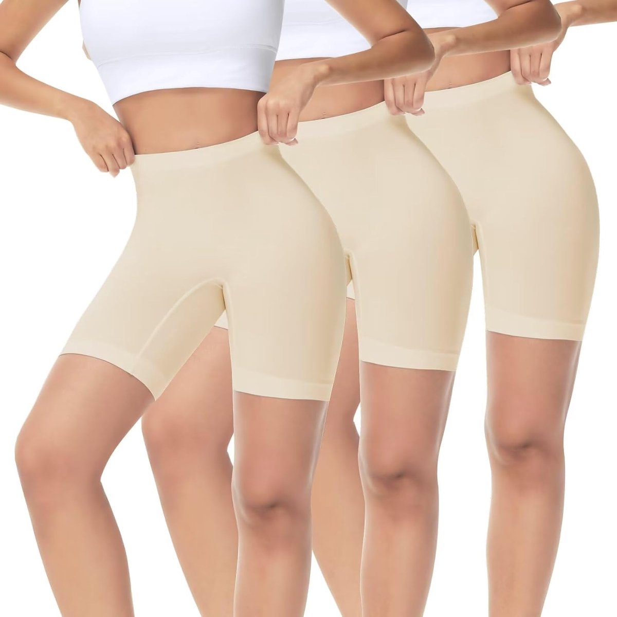 3-Pack Fietsbroeken voor Dames Korte Sportbroek Onder Jurk Rok Onderbroek Met Been Anti-Schuren Korte Legging