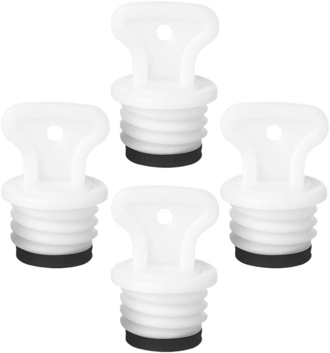 Reservestoppen Warmwaterkruik - Rubberen dop - Warmwaterkruik Sluiting - Lekvrij Ontwerp - 4 Stuks - Wit