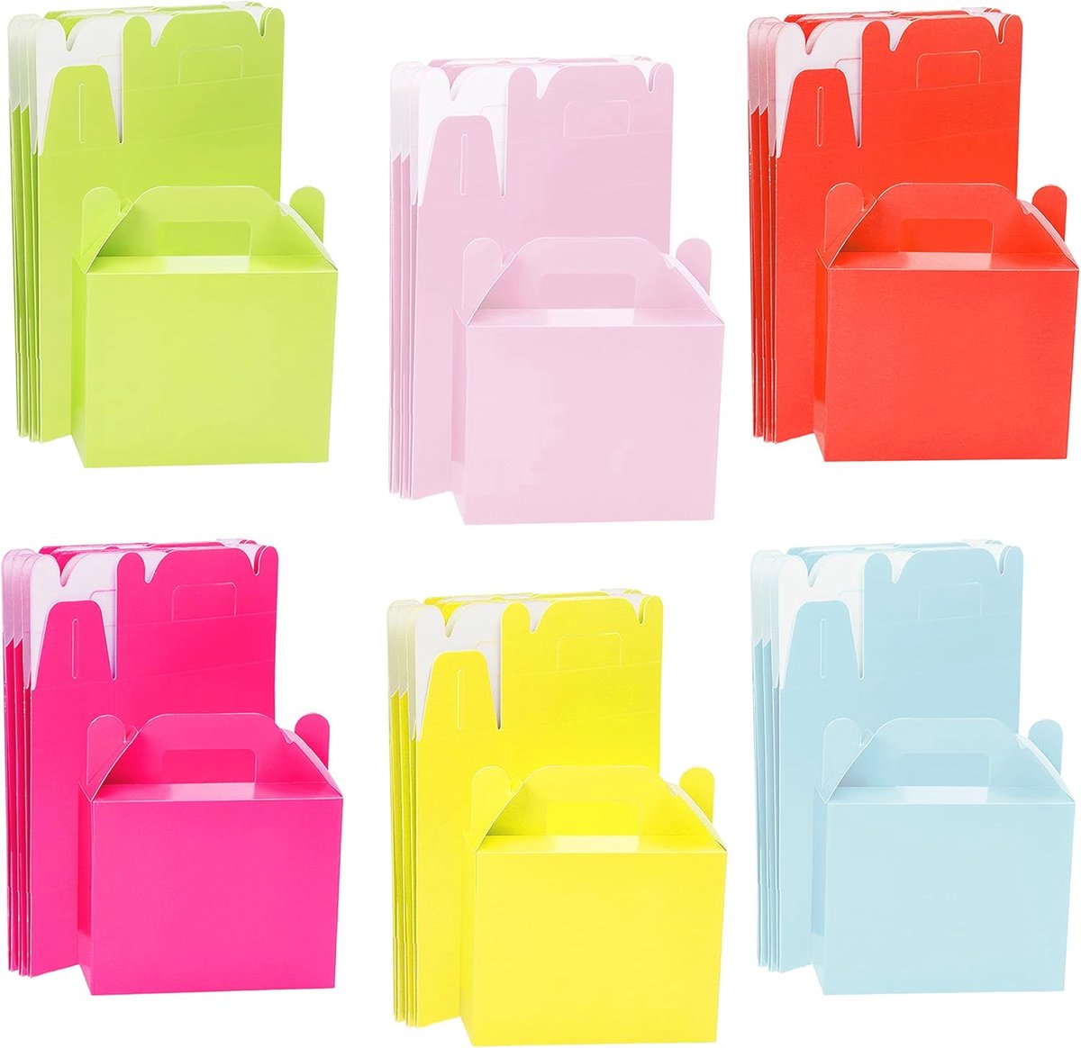 24 Feest Geschenkdoosjes - Heldere Regenboog Goodie Bags voor Verjaardagen en Feesten