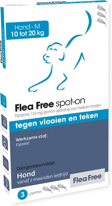 Exil flea free spot-on 10 tot 20 kg - 1 st à 3 Pipetten