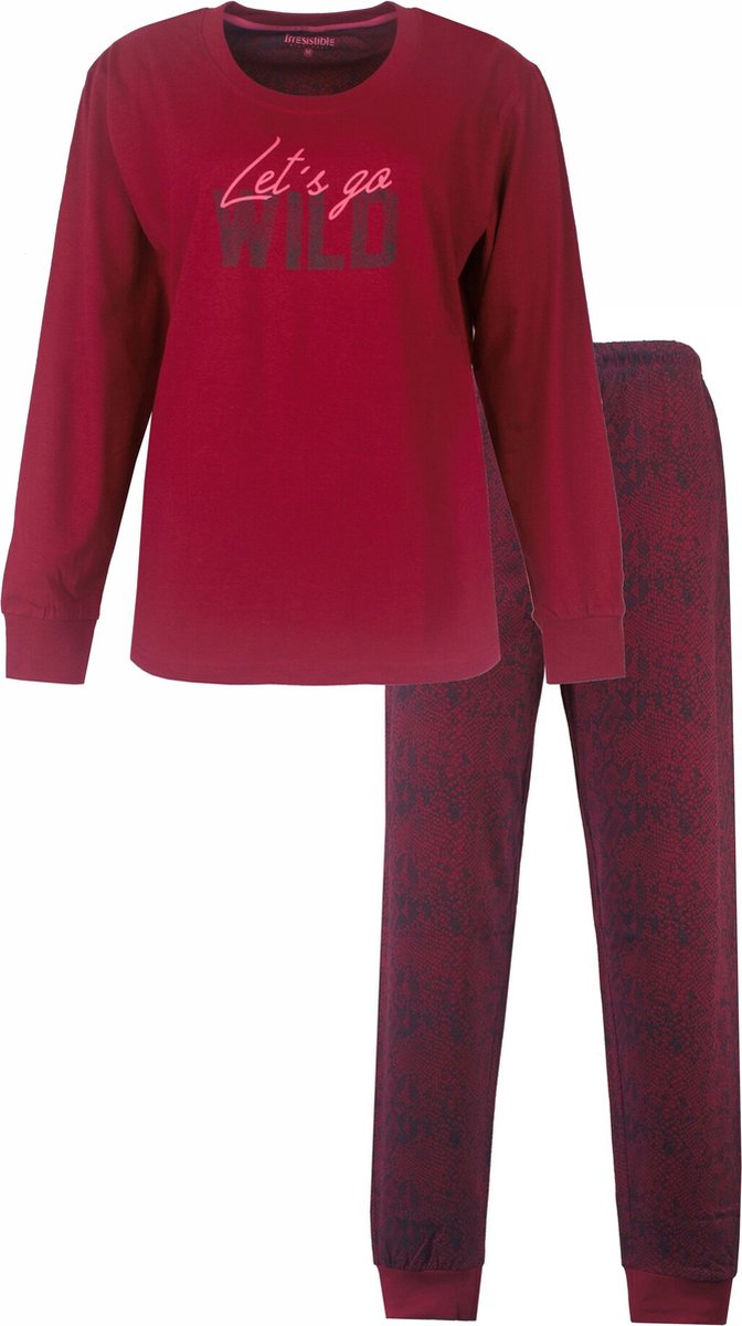 Irresistible Dames Pyjama - Ronde Hals - Bordeaux Rood