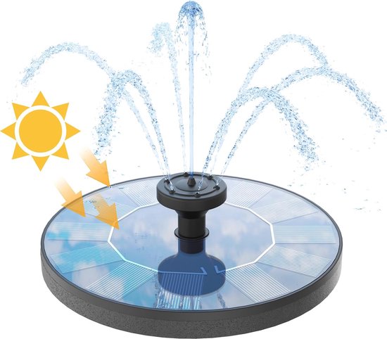 Zonne-energie Fontein voor Buiten - Drijvende Fonteinpomp met 6 Sproeieffecten voor Tuin en Vijver