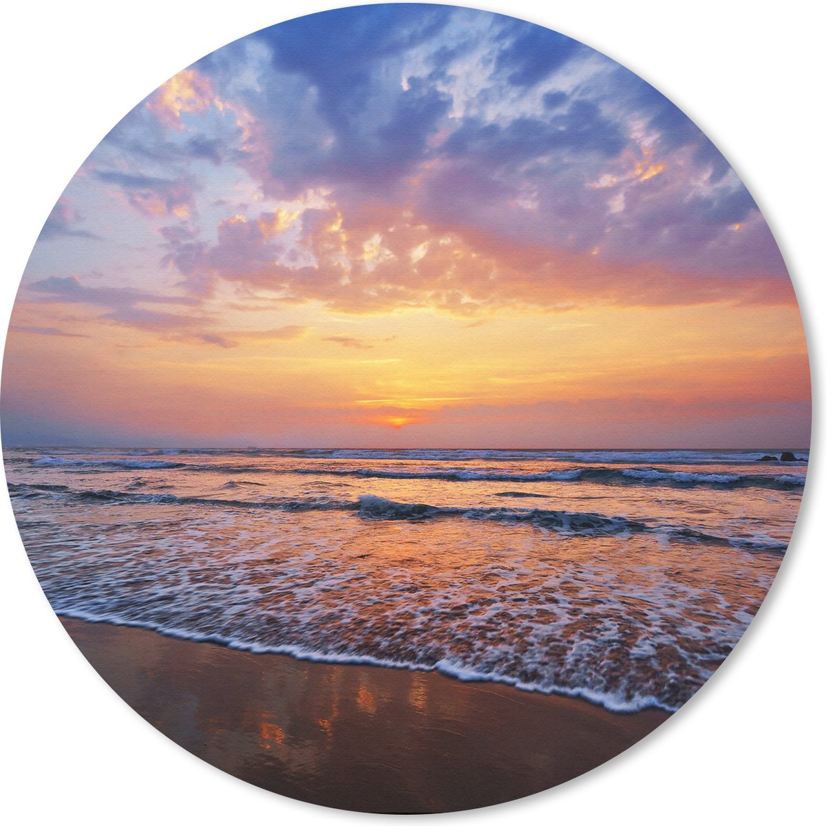 Muismat rond 30x30 cm - Mousepad Strand - Lucht - Kleuren - Ronde muismatten