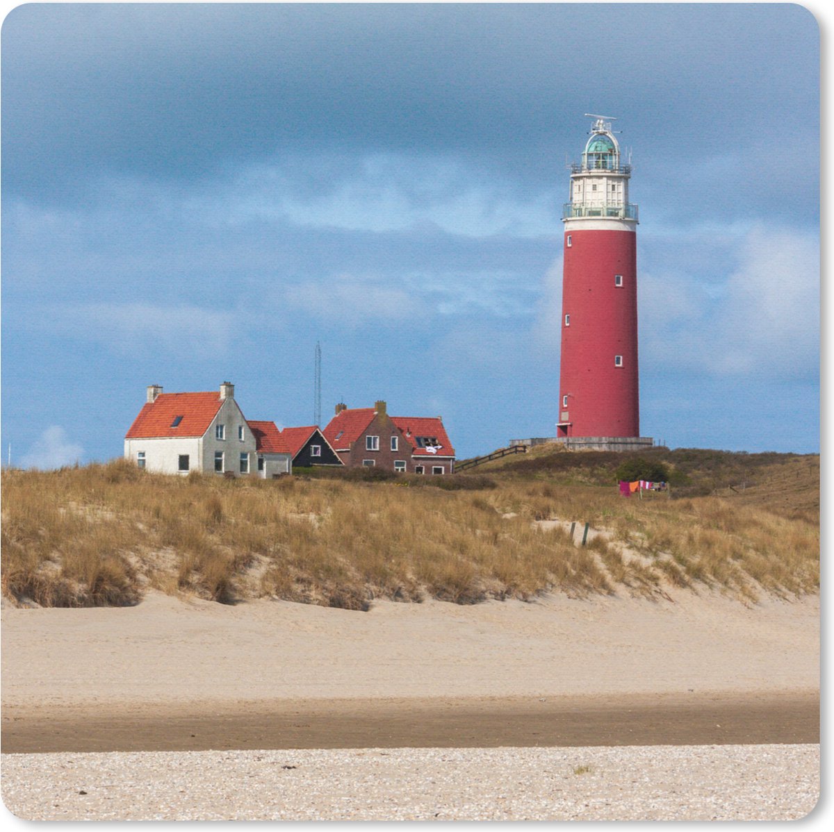 Muismat 20x20 cm - Mousepad Vuurtoren in Nederland - Muismatten