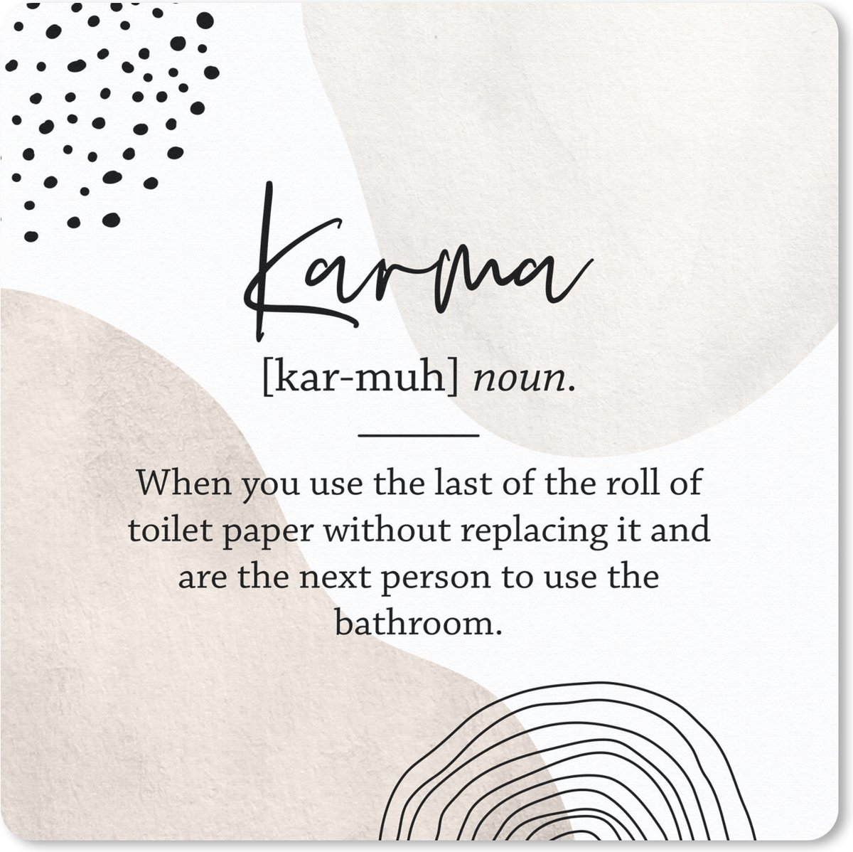 Muismat 30x30 cm - Mousepad Woordenboek - Karma - Quote - Muismatten