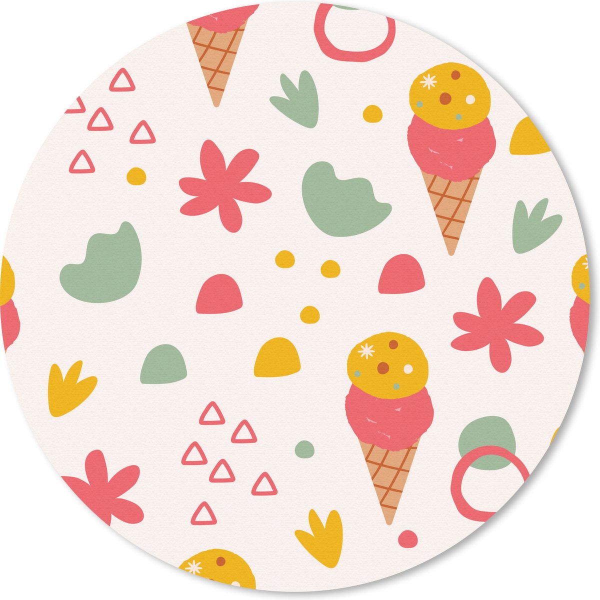 Muismat rond 40x40 cm - Mousepad IJs - Design - Zomer - Ronde muismatten