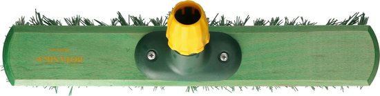 Balai de rue dur en plastique / balai d'extérieur robuste élaston vert 40 cm - Tête de balai avec support de poignée universel - Balais