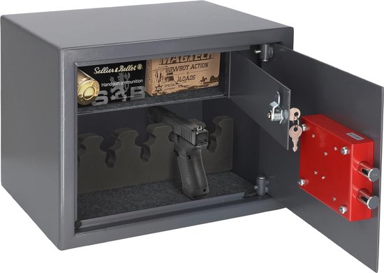 Foto: Veilig sleutelslot voor pistolen en ammunitie xl maat 30x38x30cm 30l inhoud zware uitvoering voor thuis en auto