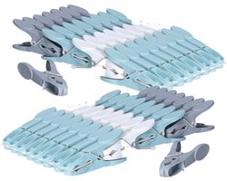 5five Wasknijpers - 128x stuks - gekleurd - kunststof - 8,5 cm - was ophangen