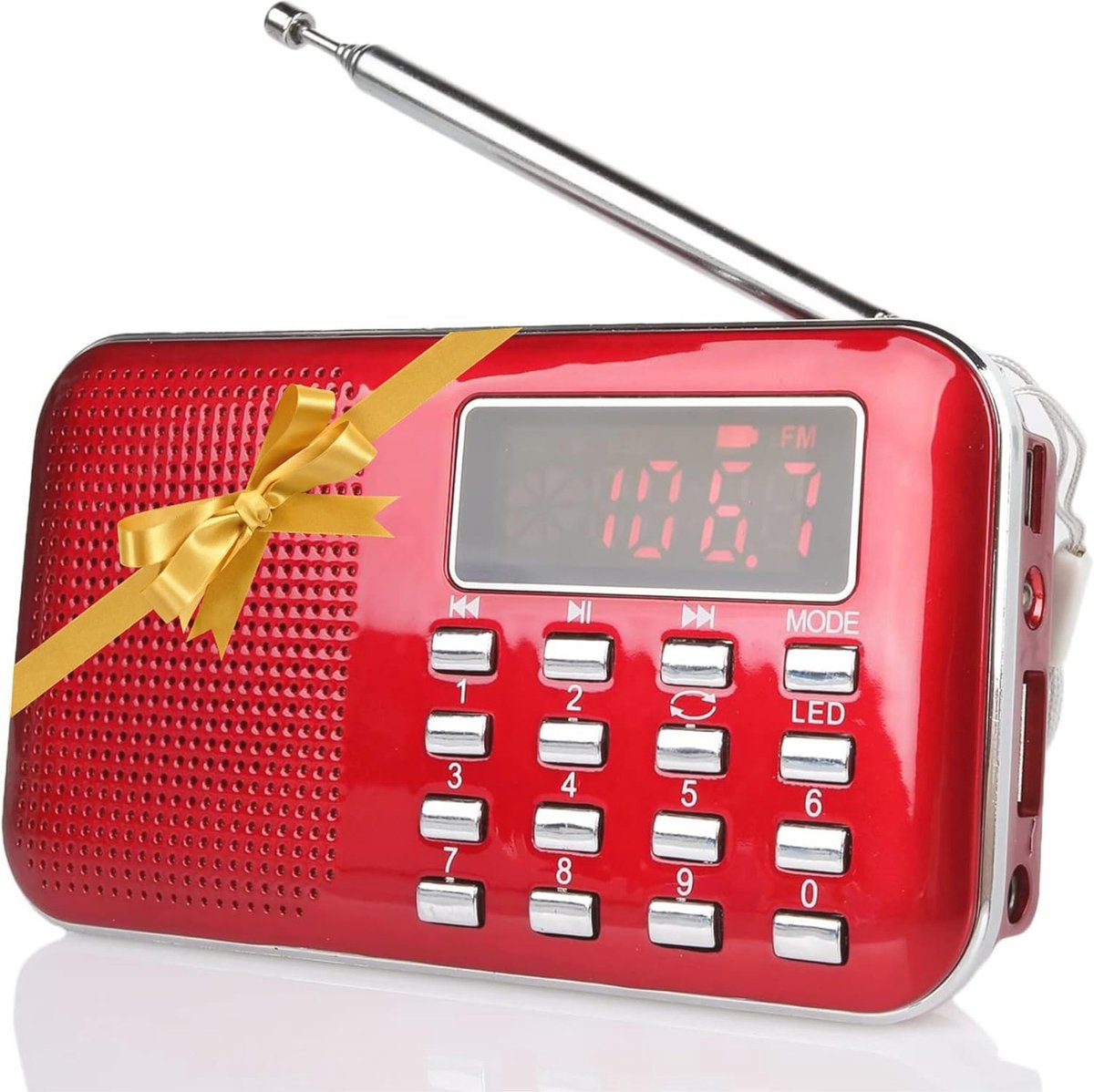 Draagbare AM/FM-radio met MP3-speler en oplaadbare batterij - Compacte kortegolfontvanger met LCD-display