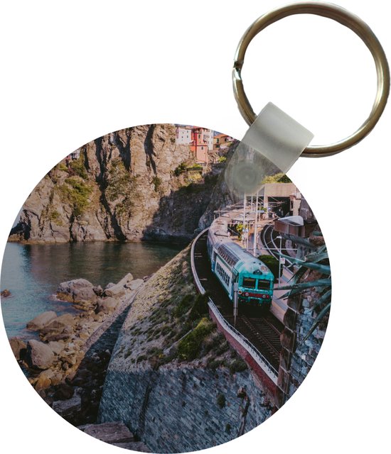 Sleutelhanger - Italië - Trein - Zee - Plastic - Rond - Uitdeelcadeautjes