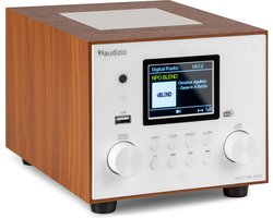 DAB radio - Audizio Vieste - DAB+ radio met subwoofer en Bluetooth - Wit - Met afstandsbediening