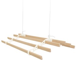 Kledingrek Plafond Katrol - Ivoor– 1.4m 6-lat plafond wasrek