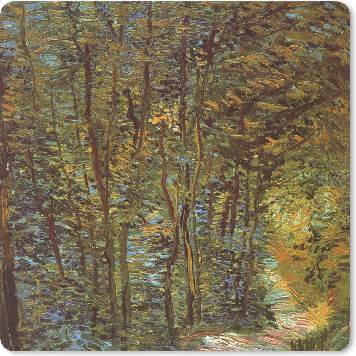 Muismat 20x20 cm - Mousepad In het bos - Vincent van Gogh - Muismatten