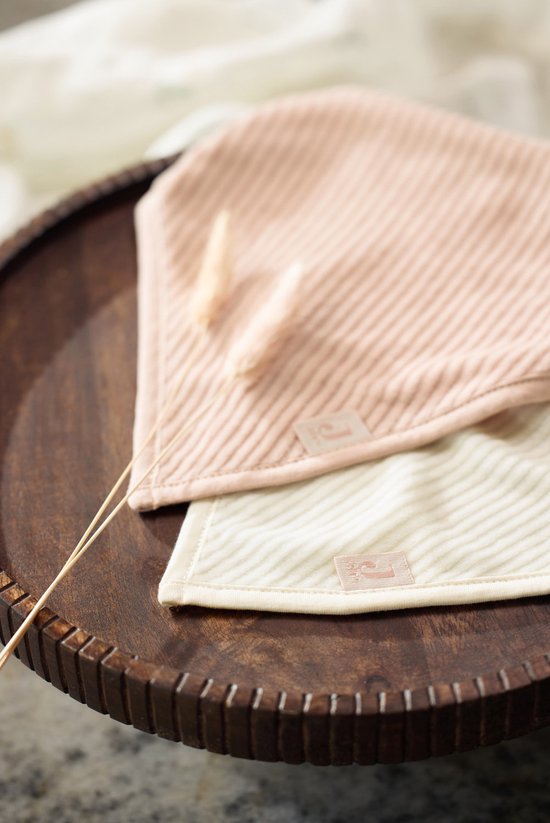 Jollein - Slab Bandana - Katoen - Slabbetjes Baby - 2 Stuks - Velvet Rib Wild Rose/Ivory - 2 Stuks van Jollein — afbeelding 5
