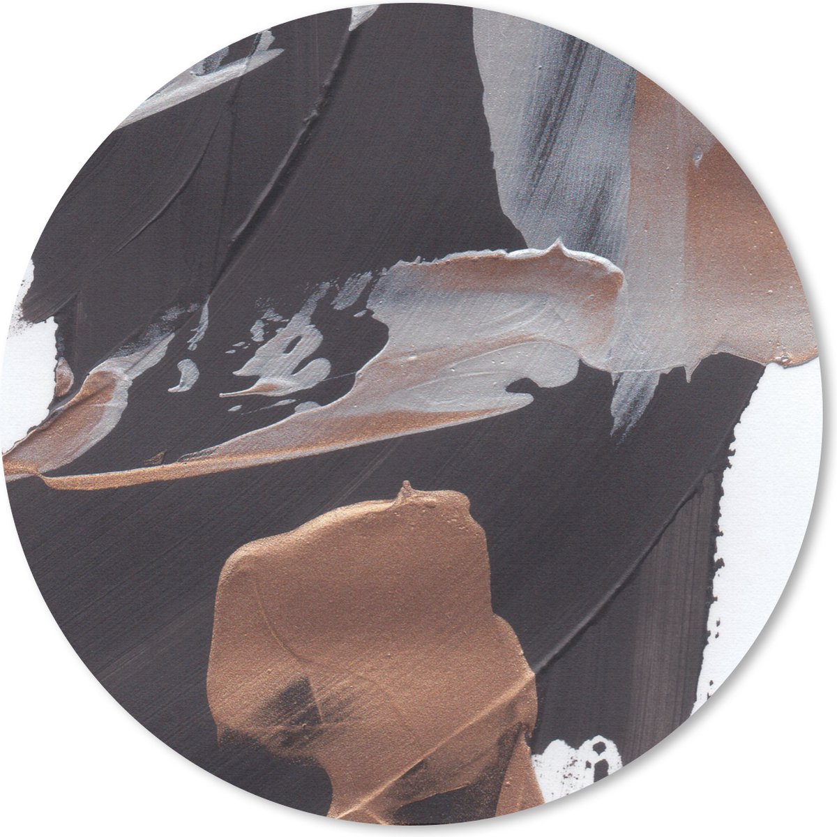 Muismat rond 40x40 cm - Mousepad Abstract - Verf - Goud - Ronde muismatten