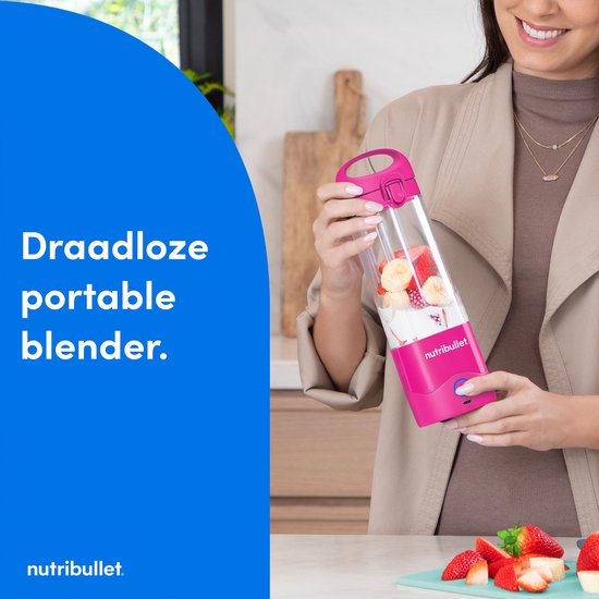 nutribullet Portable - Blender To Go - Mini Blender - Draadloos - Fel Roze van Nutribullet — afbeelding 3
