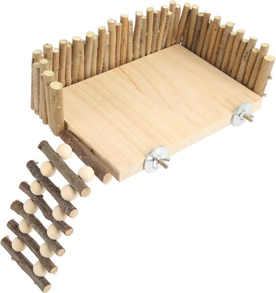 GOTOTOP Hamster Ladder, 5 Lagen Houten Klimtrappen Guinea Varken Rat Speelgoed Kooi Accessoires voor Klein Dier