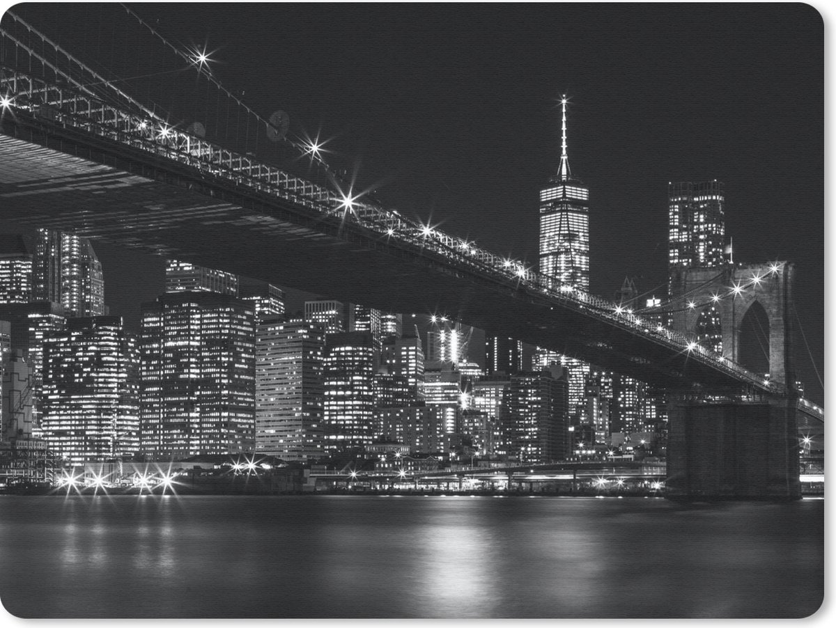 Muismat 23x19 cm - Mousepad New York - Brooklyn - Bridge - Muismatten