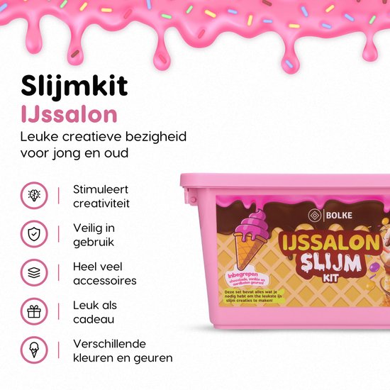 IJssalon Slijm Set voor Meisjes Alles in Één Doos om de Perfecte IJsjes