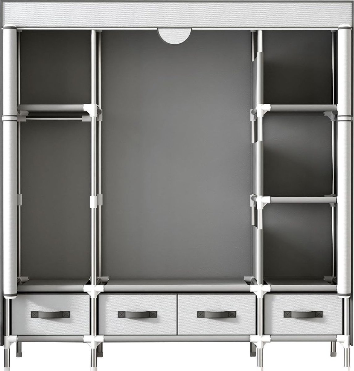 MKSS® Dressing Kasten - Kledingkast - Kledingkasten Slaapkamer - Organizer - Grijswit