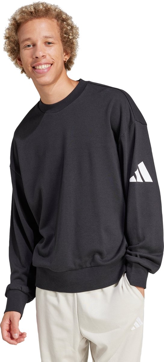 adidas Sportswear Essentials Loose Fit 3 Bar Logo Sweatshirt Heren Zwart