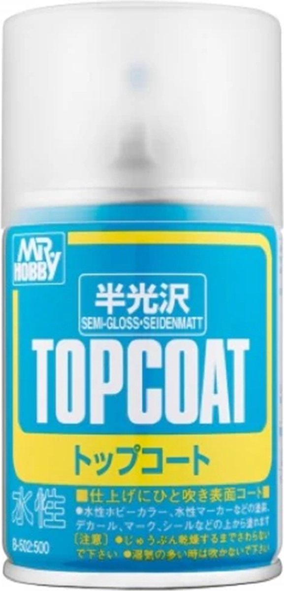 Mr. Hobby Hobbyverf - Coat B-502 Zijdeglans - Vernis Spray - 86ml Verf spuitbus - 86 ml